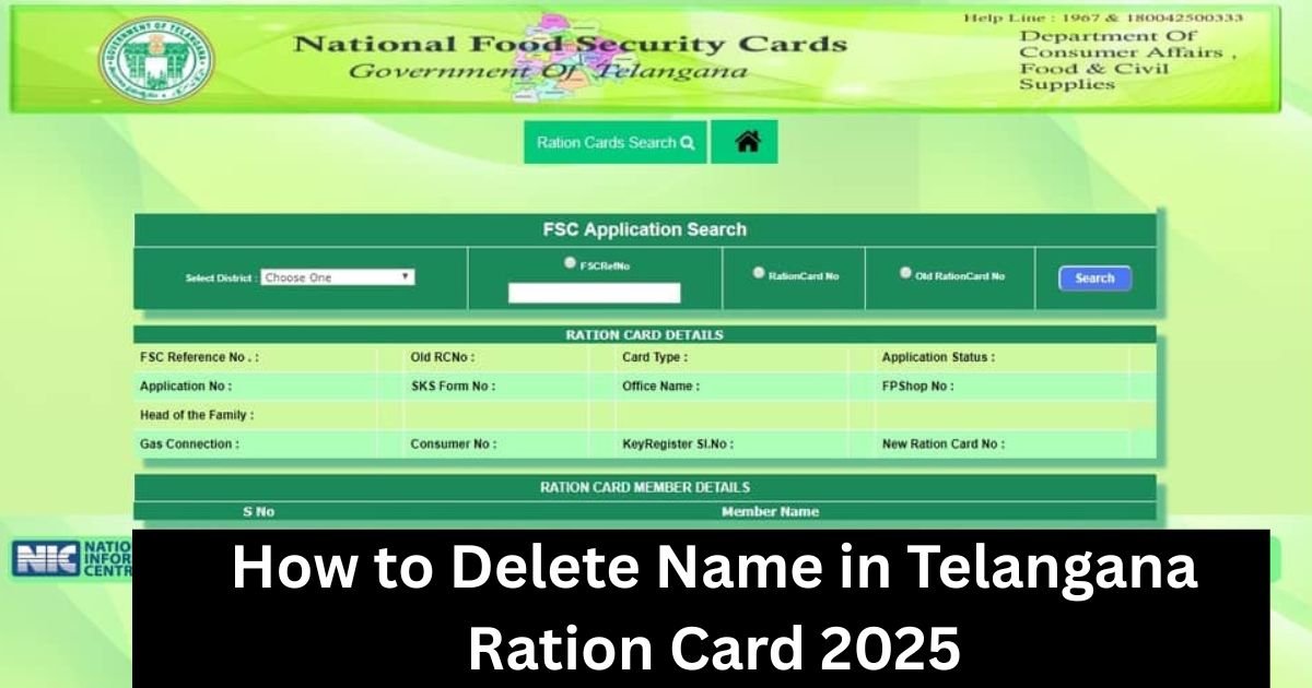 How to Delete Name in Telangana Ration Card 2025